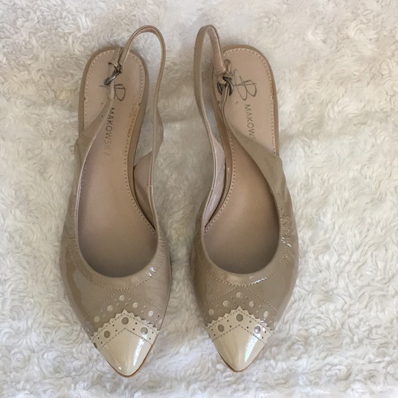 Two tone Kitten heels / Sling backs Wingtip - Picture 2 of 8